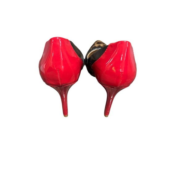 Rampage Red Patent + Leopard Print Heels – Size 7 - Picture 3 of 5